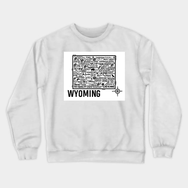 Wyoming Map Crewneck Sweatshirt by fiberandgloss